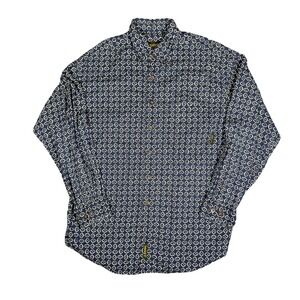 Timberland Weathergear Mens Large Button Up‎ Shirt Blue Pattern Long Sleeve